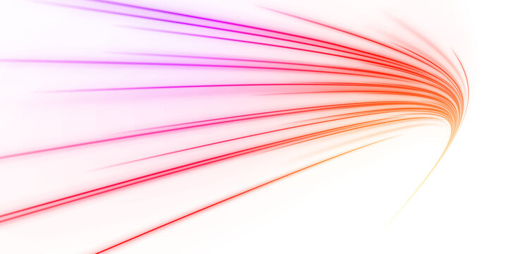 Neon streaks in multiple colors rush forward with glowing intensity, simulating extreme speed. Perfect for sci-fi and tech visuals. png