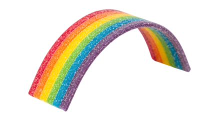 Rainbow candy belt isolated on transparent background sweet and colorful treat
