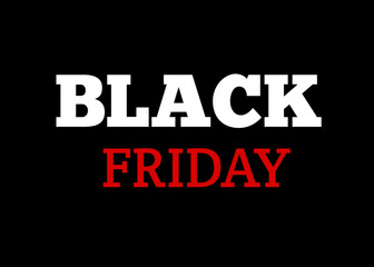 Fototapeta premium Black Friday Sale Text on Black Background - Bold White and Red Typography for Promotions and Marketin
