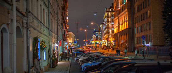 Fototapeta premium evening streets of Minsk