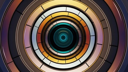 Modern colorful tunnel target with segmented geometric design