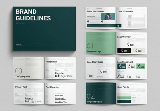 Brand Guidelines Template Design Layout Landscape