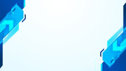 Futuristic technology background with minimal geometric dynamic blue shapes composition