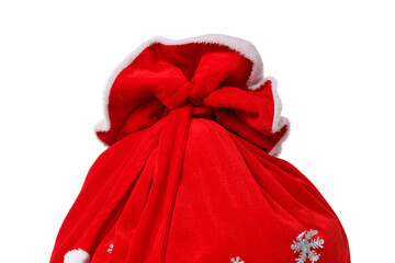 Full Santa Claus bag isolated on white background