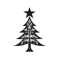 christmas tree vector illustration silhouette 