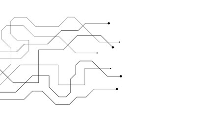 Abstract futuristic circuit board Illustration, Circuit board with various technology elements.