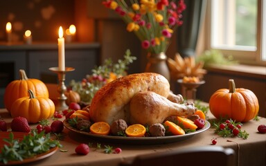 Thanksgiving celebration traditional dinner concept. High quality