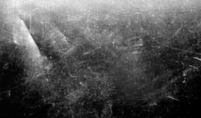 Black and white texture of scratches, chips, scuffs, dirt on old aged surface . Old film effect overlays for space or text. Stock illustration.