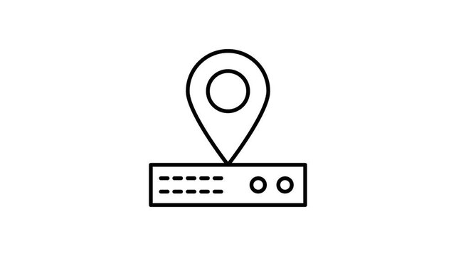 Location tracking icon featuring a pin symbol with a circular radar design, indicating GPS functionality.