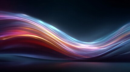 Fototapeta premium Abstract Digital Artwork of Flowing Illuminated Ribbons in Vibrant Colors on Dark Background Representing Motion, Energy, and Futuristic Aesthetics