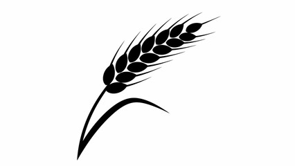 Black wheat ear vector illustration simple glyph design element isolated on white background