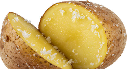 Close-up of a Salted Potato with Distinct Crystallization