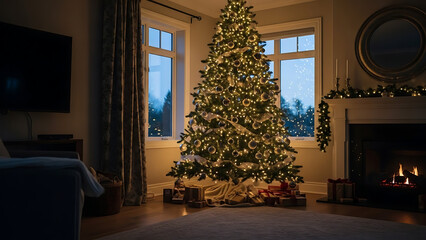 Christmas tree with beautiful lights