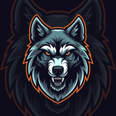 Intense fierce wolf illustration with bold lines and dynamic colors capturing