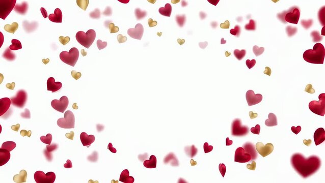 pink hearts border