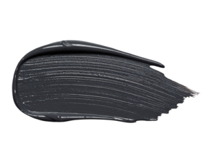 textured abstract dark grey paint stroke isolated on transparent background, png