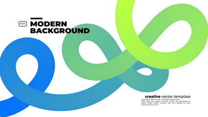 Obraz premium Abstract Color Gradient Swirl Shapes Set. Vector Graphic with Wavy Lines in Blue Colors. Colorful Fluid Wave Pattern. Squiggly Design Element.Wavy shape with Colorful gradient. Vector illustration.