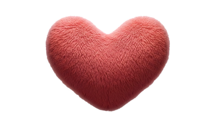 Pink Heart Pillow, isolated on transparent background
