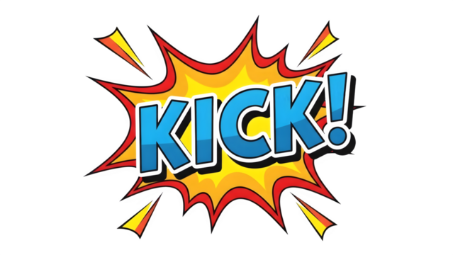 Comic Book Style Kick Explosion, isolated on transparent background - Powered by Adobe