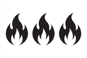 Heat and flame symbol set for energy concepts and high-impact designs