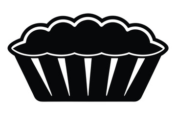 Cupcake with a rounded top and a simple line art in black and white