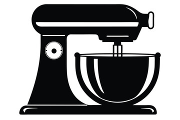 Fototapeta premium Elegant black stand mixer with bowl shows off a retro modern appeal and style