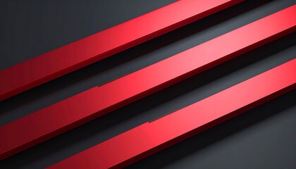 Obraz premium Glossy red beams diagonally aligned on dark background.
