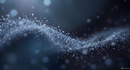 Soft winter crystal particles drifting in cold air creating refined abstract atmosphere