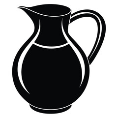 A black jug with a handle for serving refreshing beverages is pictured clearly