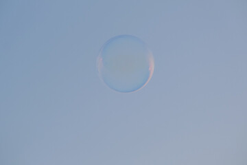 soap bubbles on blue sky