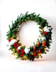 christmas wreath isolated on white