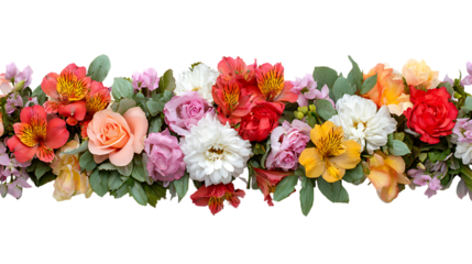 Colorful flower garland arch.