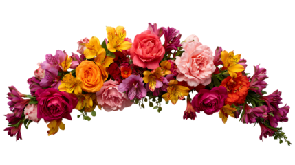 Colorful flower garland arch.