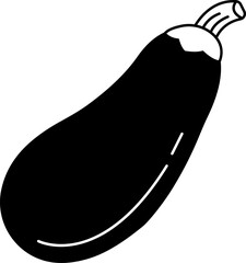 black and white illustration of an eggplant