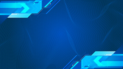 Modern abstract blue background with futuristic geometric technology border vector illustration. Suit for business, corporate, banner, backdrop and much more