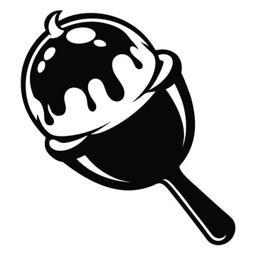 Black and white icon shows a paleta with chocolate and dripping toppings