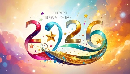 New Year 2026 decoration card