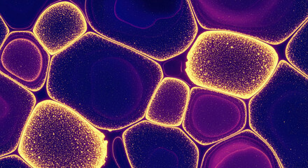 Abstract Glowing Cells: A Mesmerizing Microscopic Digital Art Background