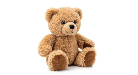 Fototapeta premium Cuddly teddy bear brings comfort and joy for childhood memories, perfect for heartwarming gifts, children's books, or nurturing care concepts