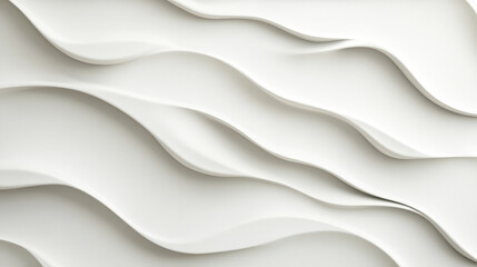 Obraz premium Minimal white layered wave background with soft shadow and smooth texture