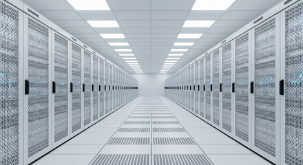Modern Data Center Infrastructure with Server Racks