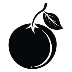 A minimalist black apple icon shows fresh fruit with stem and leaf