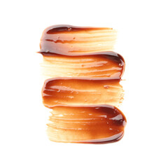 Smears of delicious chocolate isolated on white background, closeup