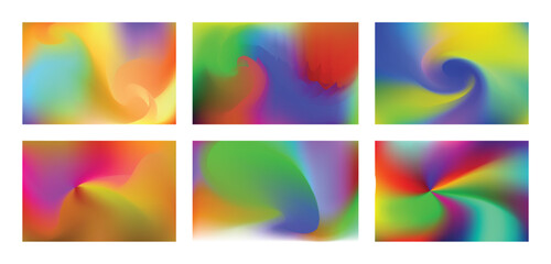 Vibrant abstract gradient backgrounds with swirling and blended color patterns