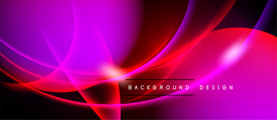 Obraz premium Abstract vibrant background. Red, magenta hues blend, creating dynamic flowing shapes. Light flares add visual interest. Modern design element.