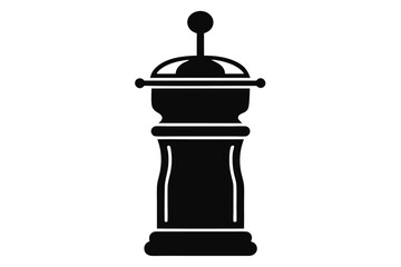Fototapeta premium Stylish black pepper grinder provides classic culinary tool appeal on a white backdrop