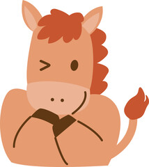 ute Horse Character Illustration for 2026 Year of the Horse, Lunar New Year Zodiac Animal, Chinese Zodiac Cartoon Mascot, Kawaii Horse Clipart, New Year Symbol and Fortune Design