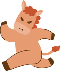 ute Horse Character Illustration for 2026 Year of the Horse, Lunar New Year Zodiac Animal, Chinese Zodiac Cartoon Mascot, Kawaii Horse Clipart, New Year Symbol and Fortune Design