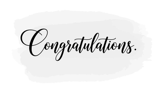 Congratulations Script Text &ndash; Elegant Calligraphy Greeting Typography Design