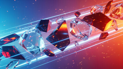 abstract physical background with 3d shapes